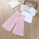 T-shirt +Wide Leg Pants Suits