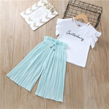 T-shirt +Wide Leg Pants Suits