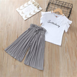 T-shirt +Wide Leg Pants Suits