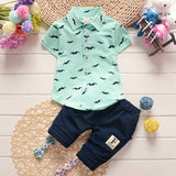 Fashion T-shirt+Solid Pants Set