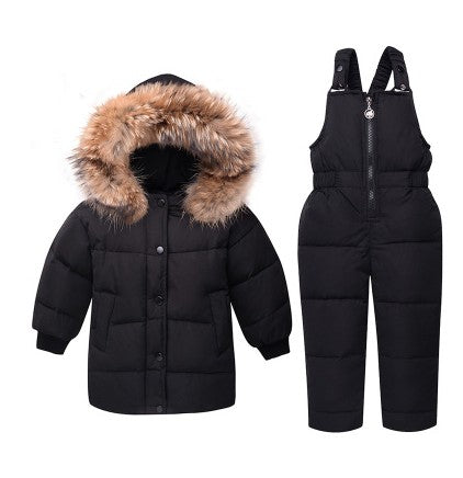 Winter Clothing set Boys Jacket Coat + Bib Pants
