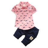 Fashion T-shirt+Solid Pants Set