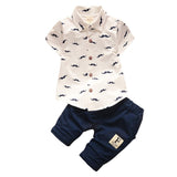 Fashion T-shirt+Solid Pants Set