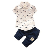 Fashion T-shirt+Solid Pants Set