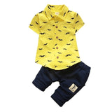 Fashion T-shirt+Solid Pants Set