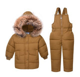Winter Clothing set Boys Jacket Coat + Bib Pants