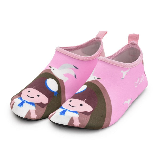 Children boys and girls anti-slip home barefoot kids slippers